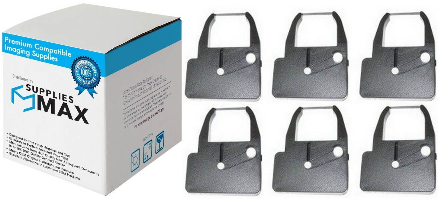 SuppliesMAX Compatible Replacement for Nukote BR106N Black/Red Printer Ribbons (6/PK) - Equivalent to Sharp S800BRC