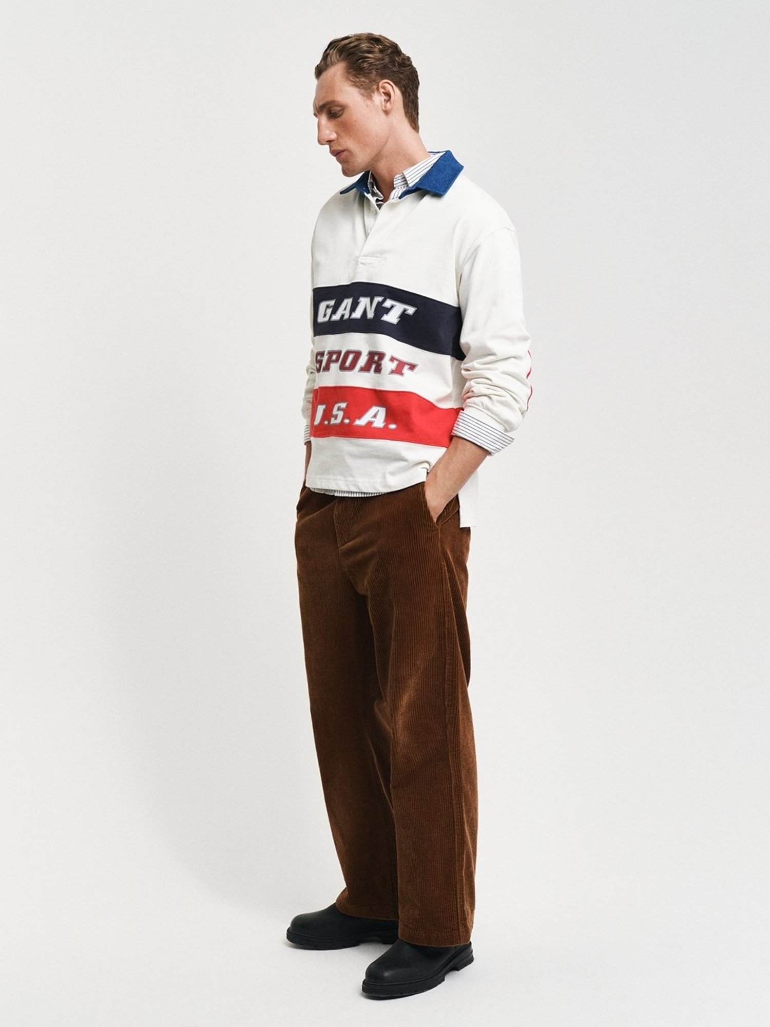 Gant White Cotton Relaxed fit Solid Polo T-Shirts