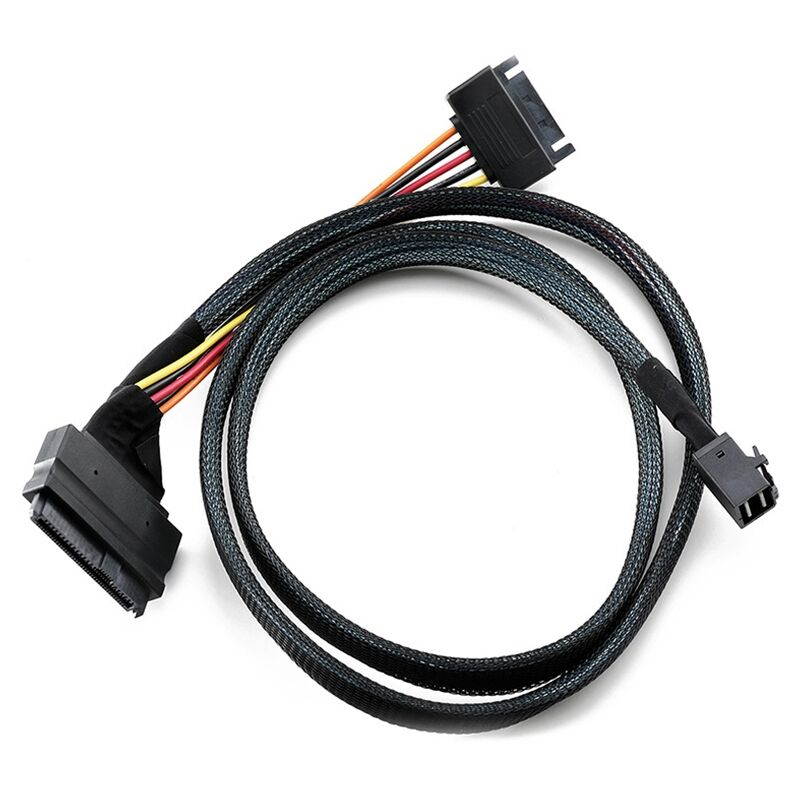 Weastlinks Mini SAS SFF 8643 to U.2 SFF-8639 Cable with 15 Pin Female SATA Connector SSD Power Cable Wire 12Gb/S 1.64ft
