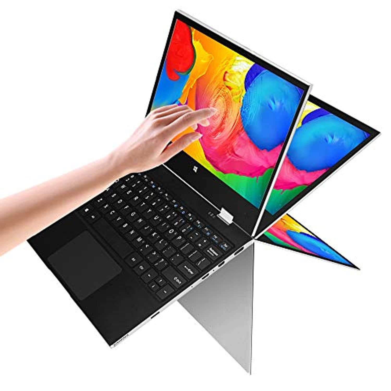 Jumper 11.6 inch Touchscreen Laptop 6GB RAM, 128GB eMMC 360 Degree Convertible Tablet PC Windows 10 Ultrabook PC Intel Celeron Quad core Processor Supports 256GB TF Card and 1TB SSD Extension