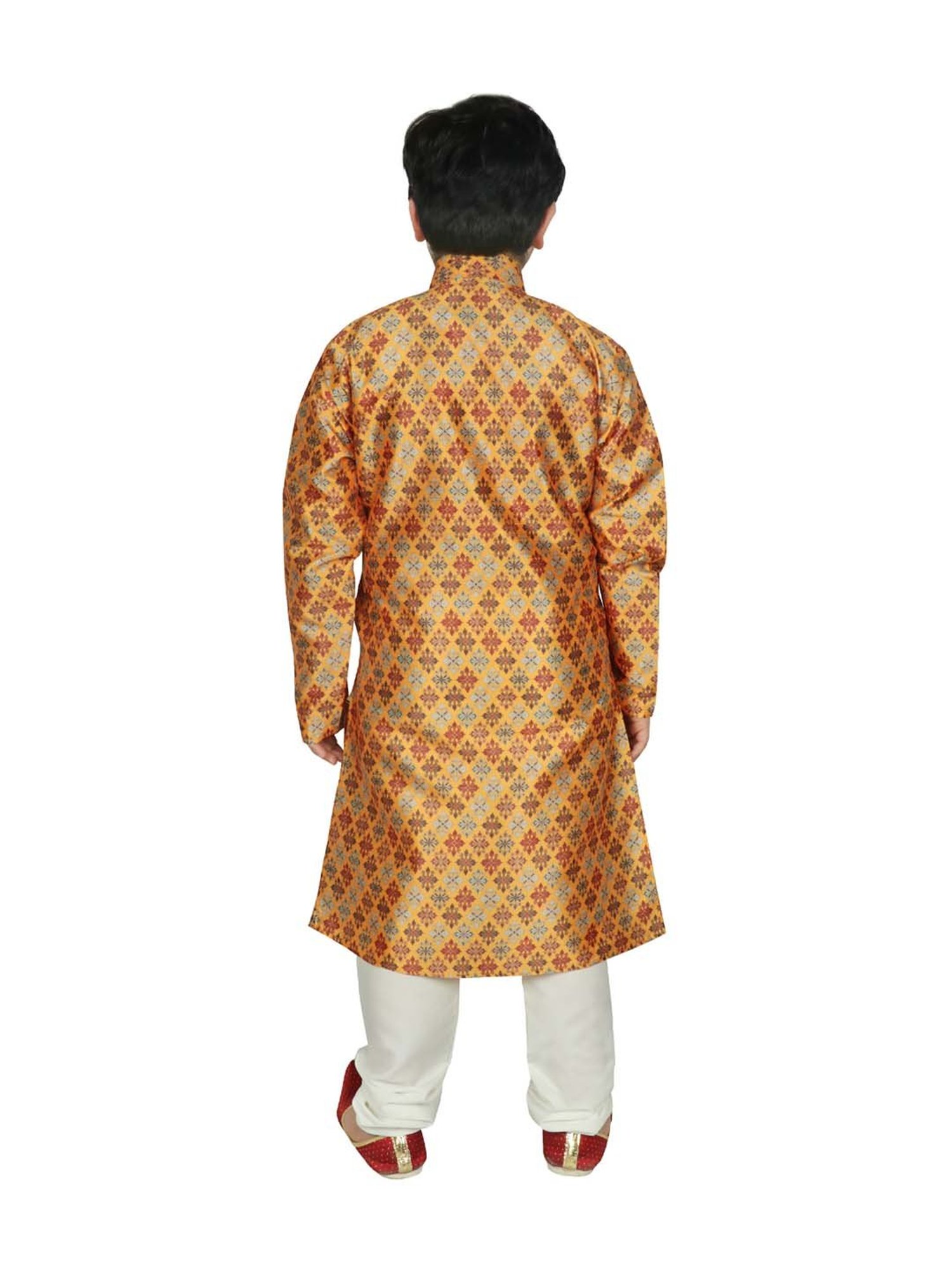 SG Yuvraj Kids Yellow Printed Kurta Set