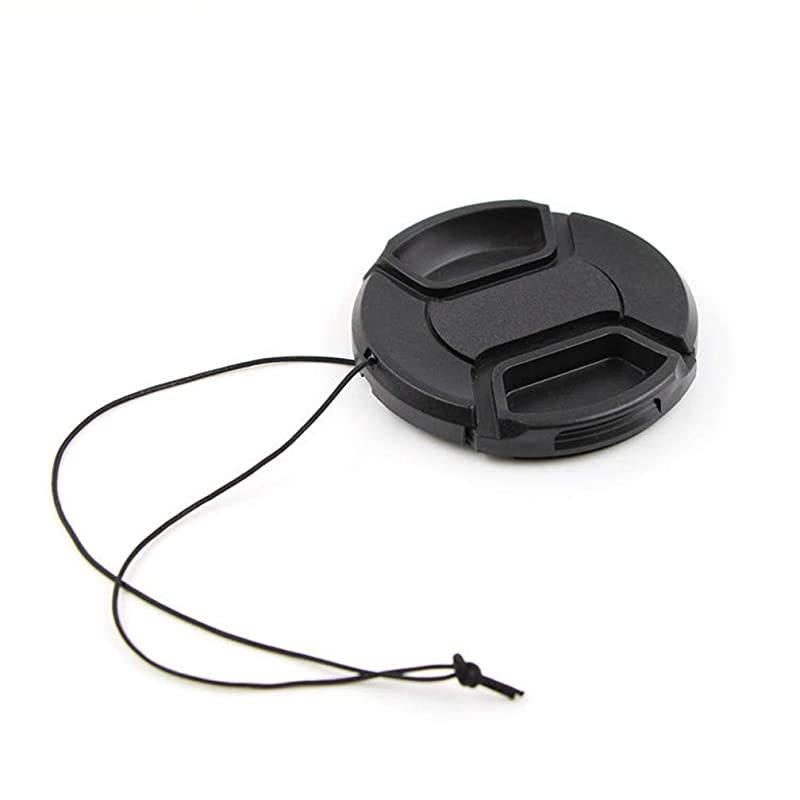 Lens Cap Snap-On Center Pinch Front Lens Cover with Strap Compatible for Canon Nikon Sony Fujifilm Olympus (37mm)