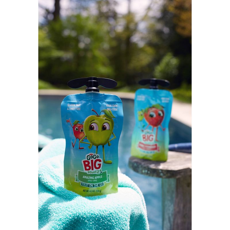 GoGo SqueeZ Big Variety Pack Apple Apple Rasp Straw Van - 42.3oz/10ct