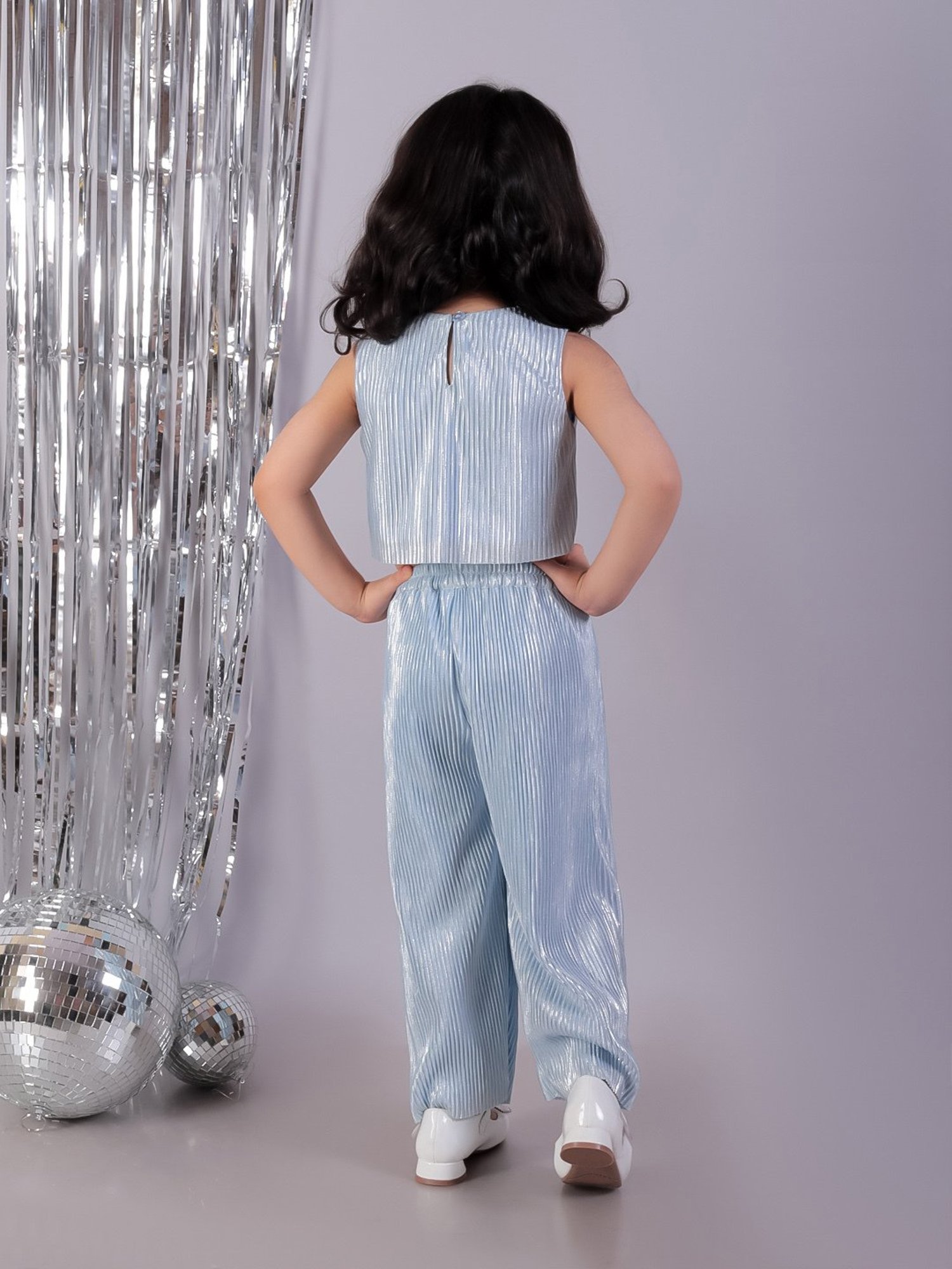 Peppermint Kids Purple & White Floral Print Top with Culottes