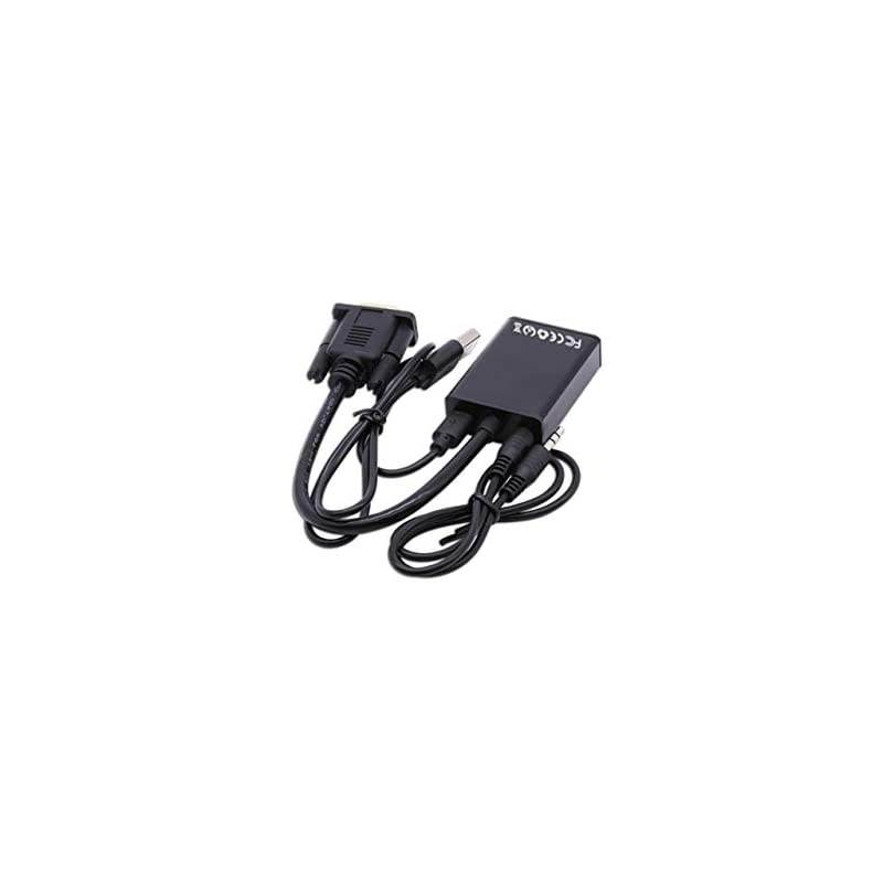 VGA to HDMI Adapter Converter with Audio Supports 1080P VGA Male to HDMI Female Audio Video Cable Converter for Connecting PC Laptop to HDTV DisplaysMonitor VGA to HDMI Gold