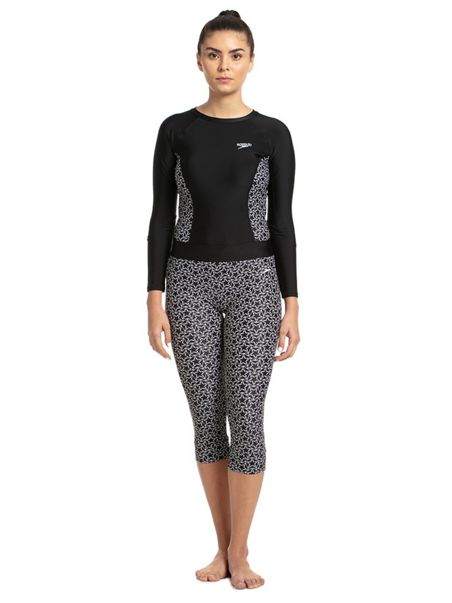 Speedo Black Printed Capris