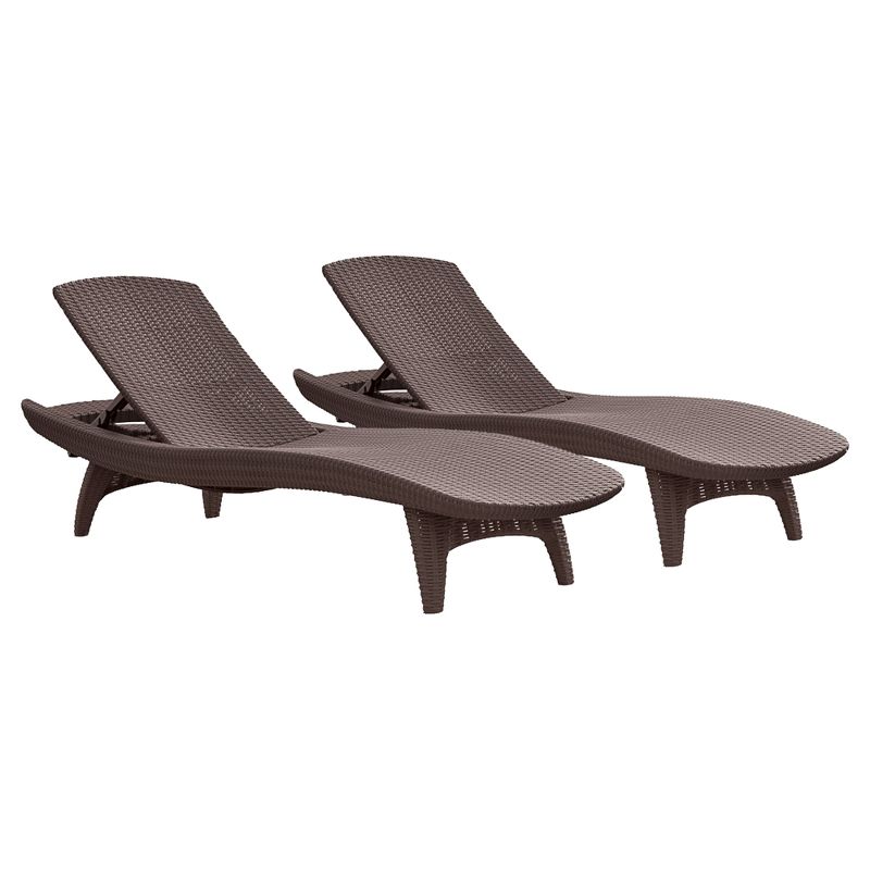 Pacific Sun 3pc Loungers with Table Set Brown - Keter