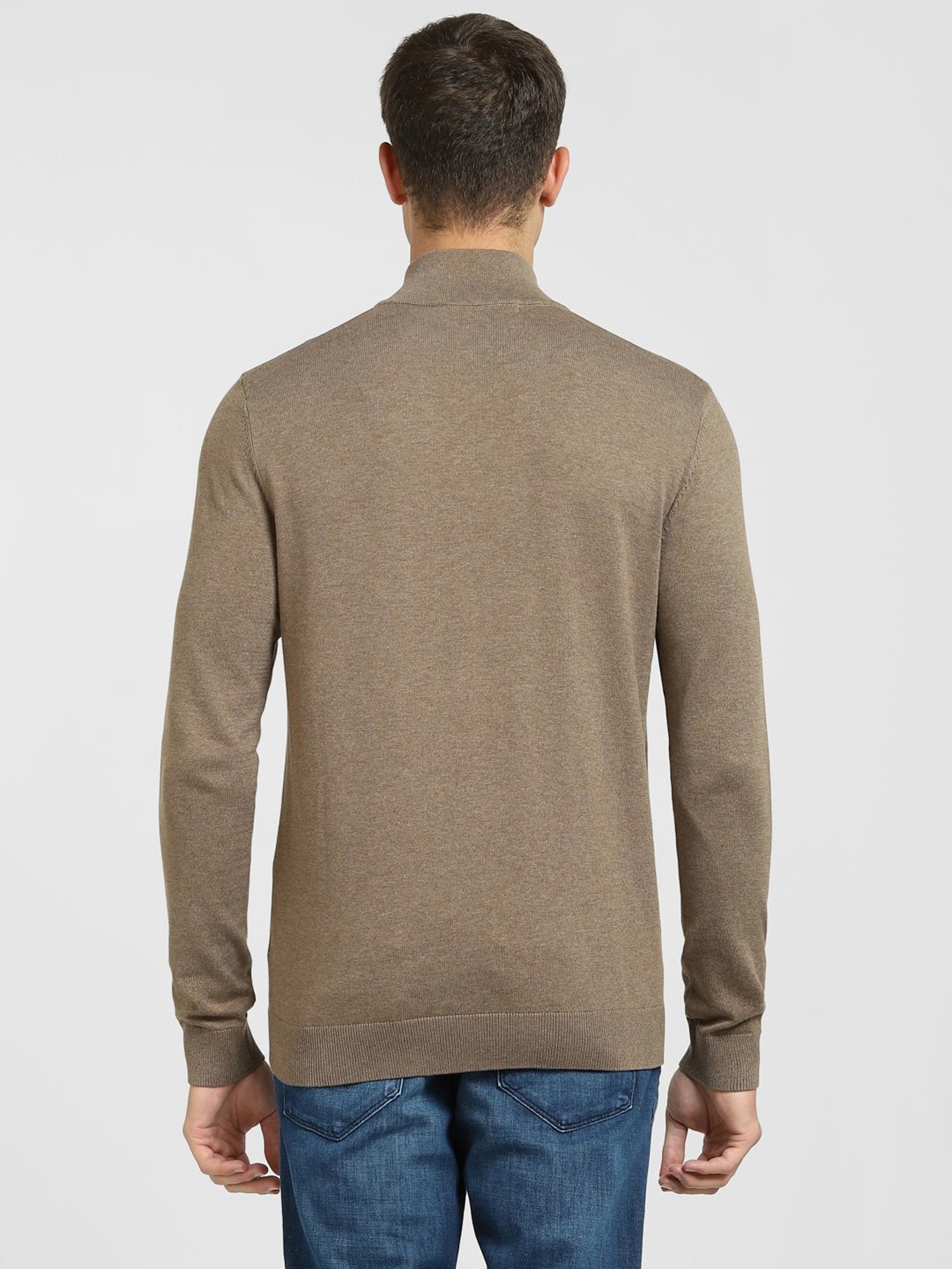 SELECTED HOMME Teak Cotton Regular Fit Sweater