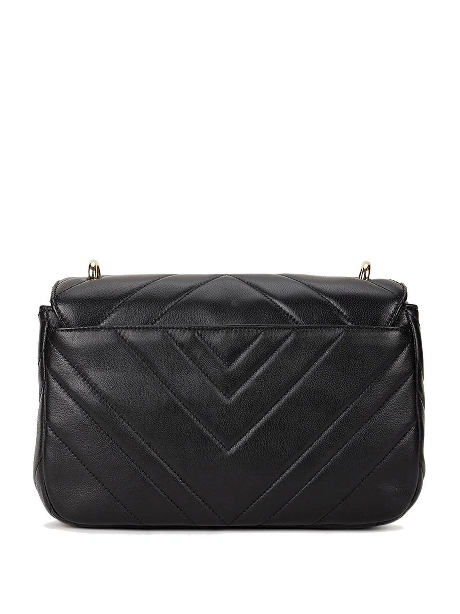 Dkny Black Leather Quilted Sling Handbag