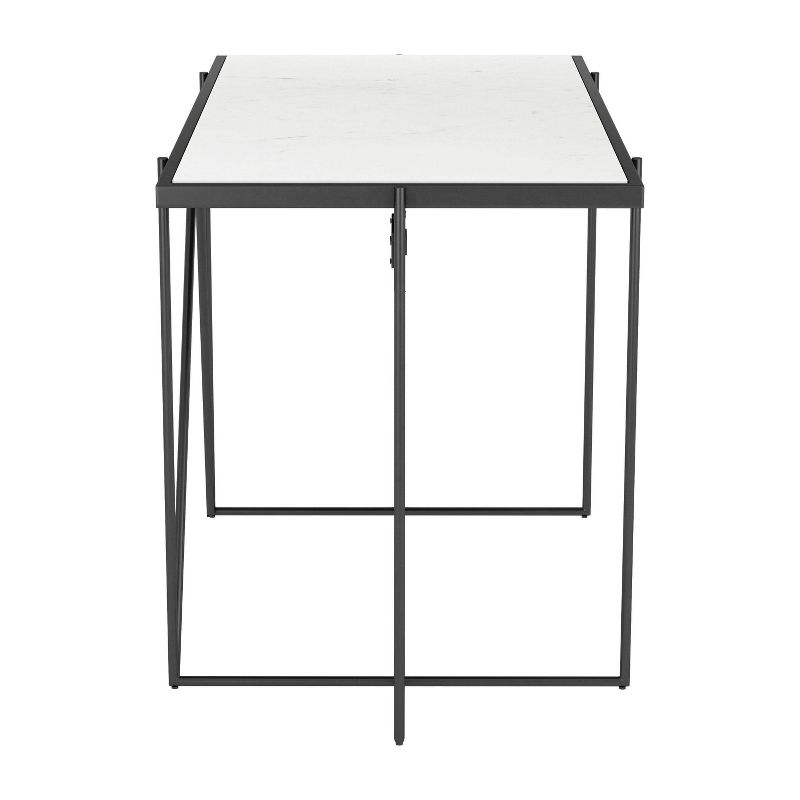 Valencia Marble Desk White/Matte Black - ZM Home