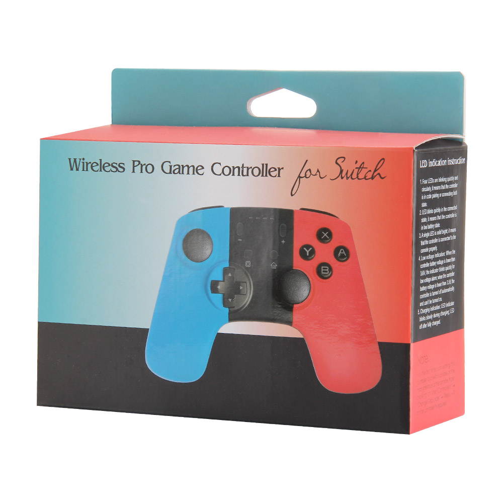JRH-8576 Wireless Pro Controller Bluetooth V3.0 Vibration Gamepad for Switch - Blue Red