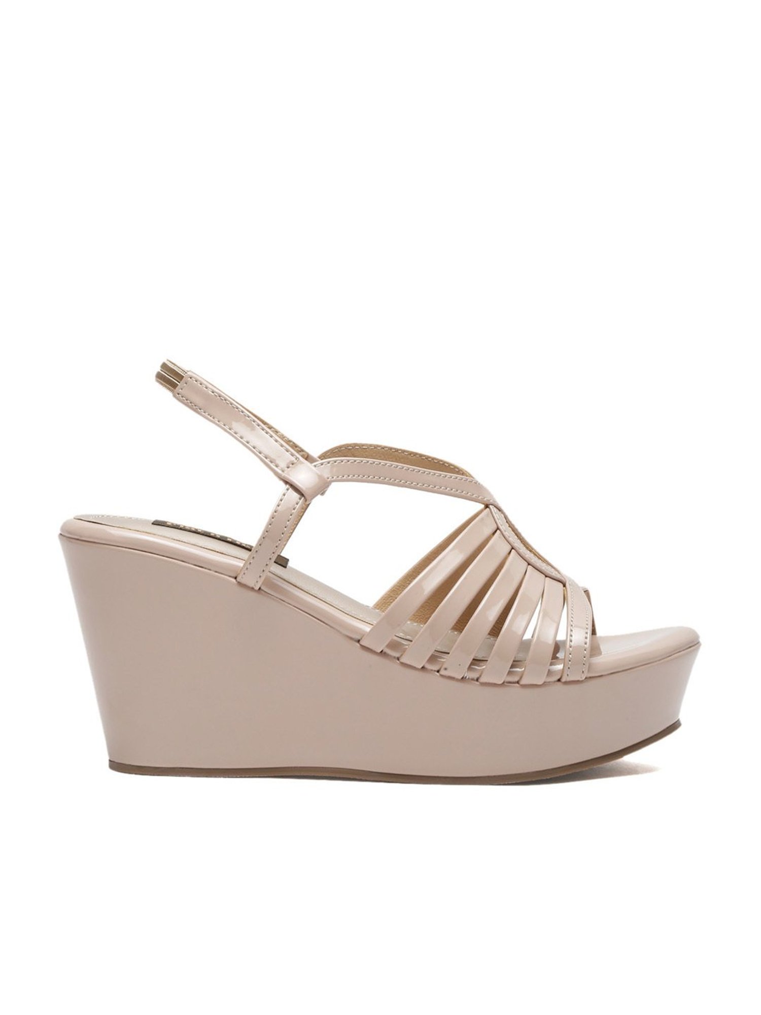 Flat N Heels Women's Beige Back Strap Wedges