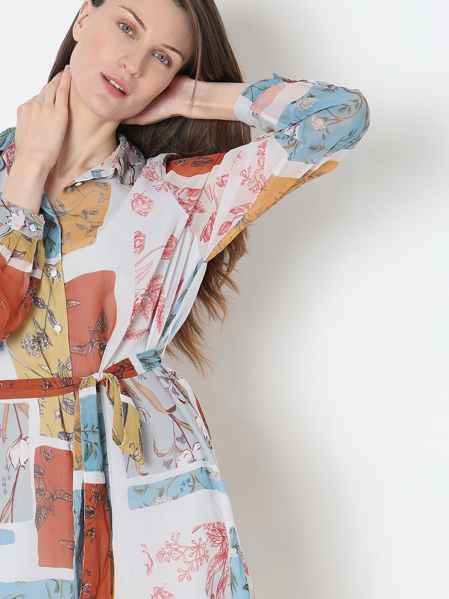 Vero Moda Multicolor Printed Shirt Dress