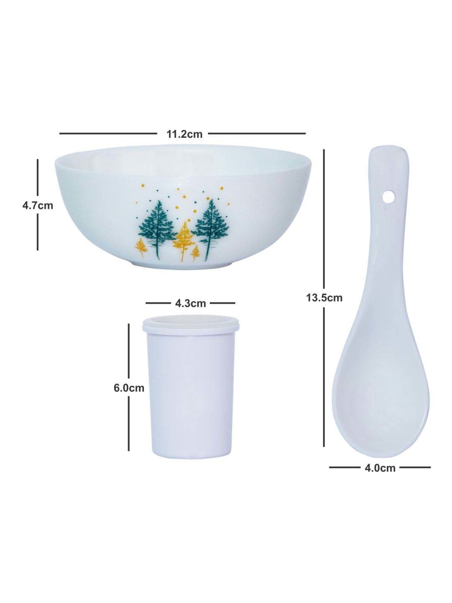 Cello White & Blue Opalware Royal Soup Bowl Set