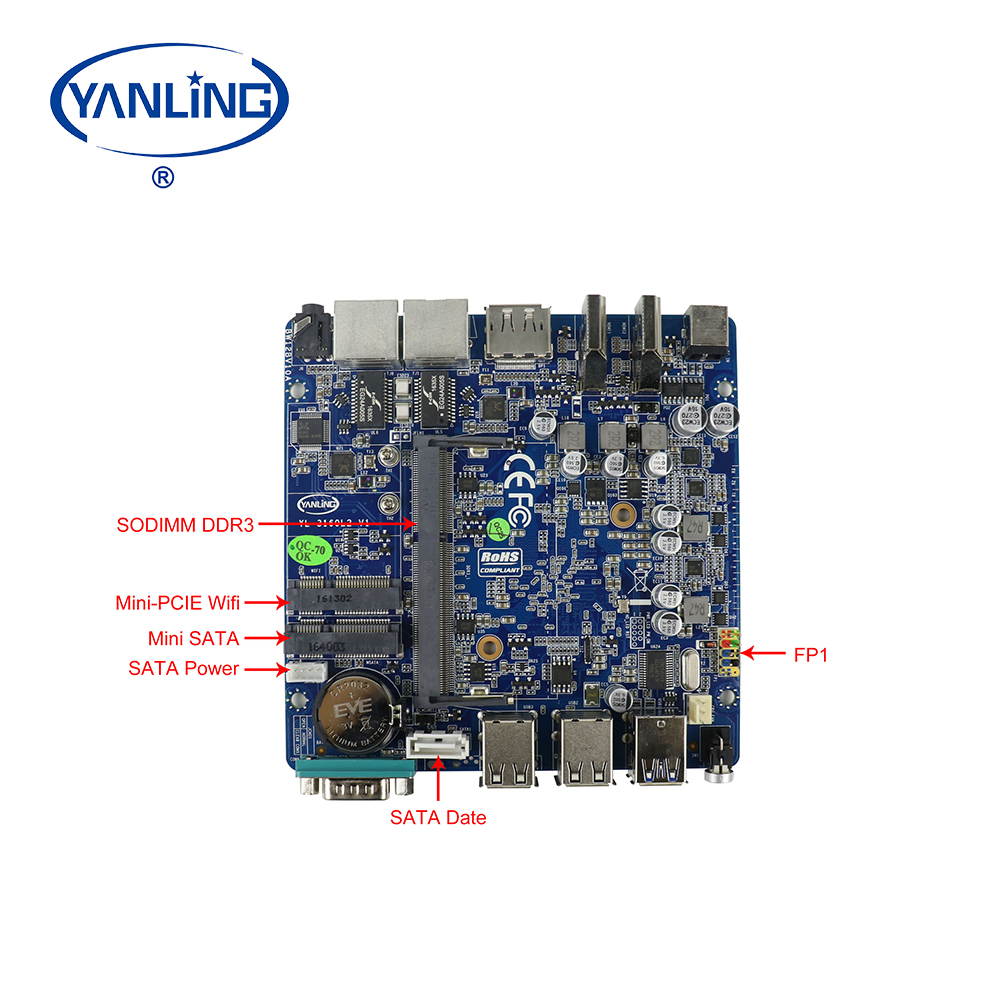 Fanless Mini PC,Intel Celeron N3160 Quad Core Dual Lan Mini Cmputer,Desktop Computer for Win 7 8 10 Linux OS with 1DP/2HDMI/2USB3.0/4USB2.0/1COM(4G RAM/32G SSD)