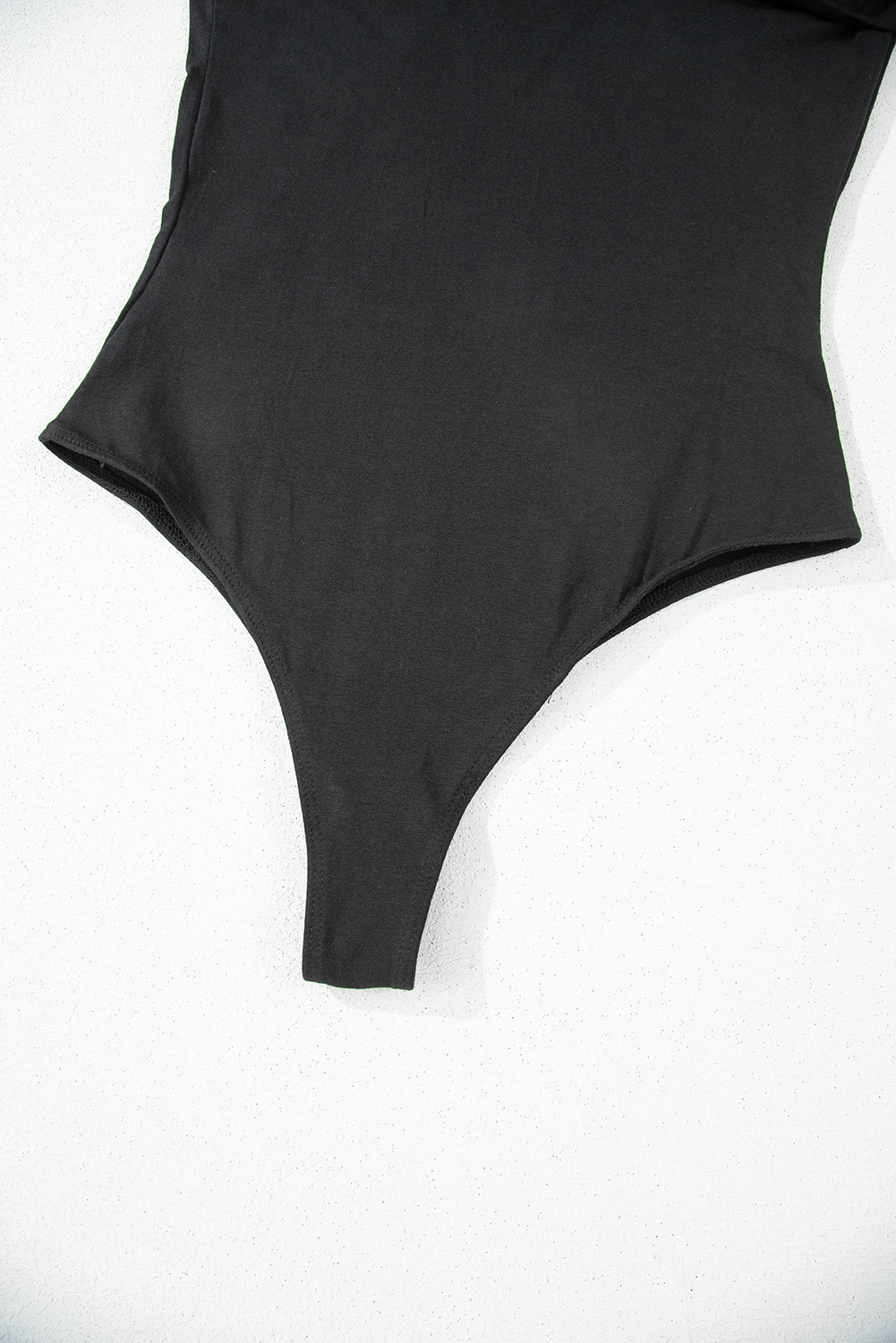 Rose Red Rhinestone Mesh Long Sleeve Bodysuit