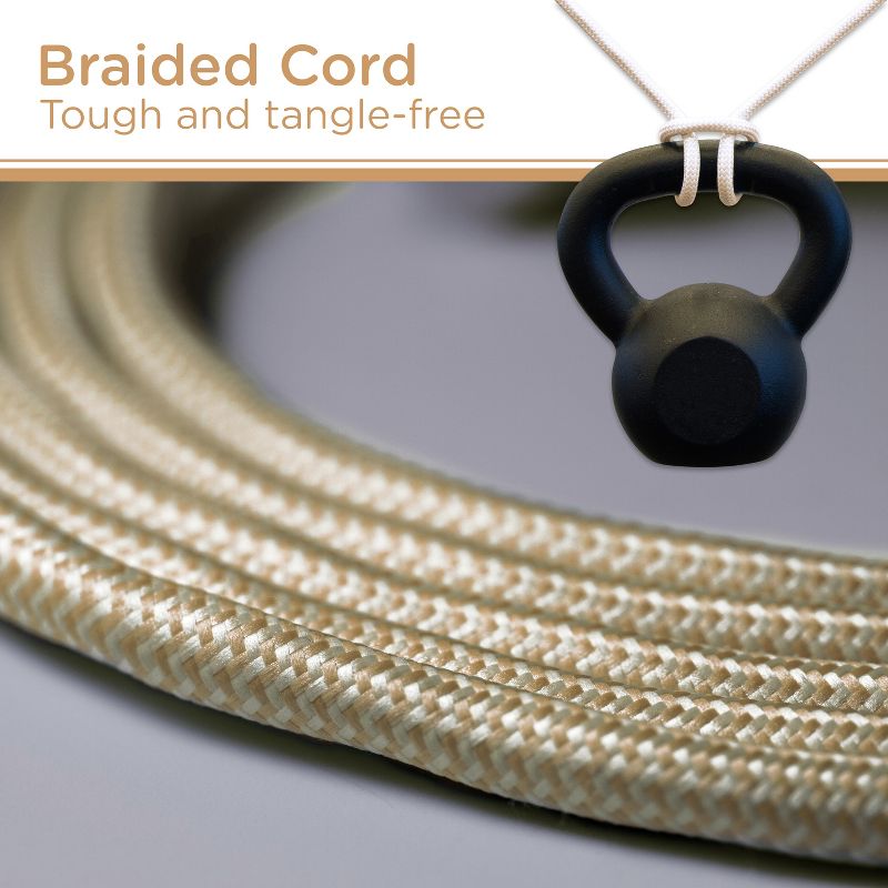 Cordinate Designer 1-Outlet 2 USB Port Surge Protector with 10' Extension Cord Tan/White