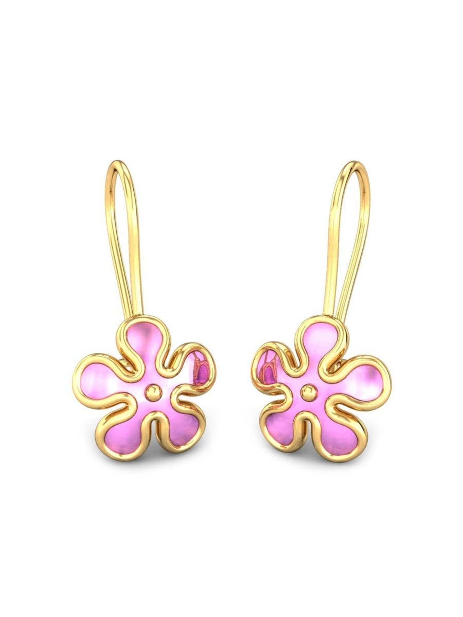 Candere by Kalyan Jewellers 18k BIS Hallmark Yellow Gold Drop Earrings