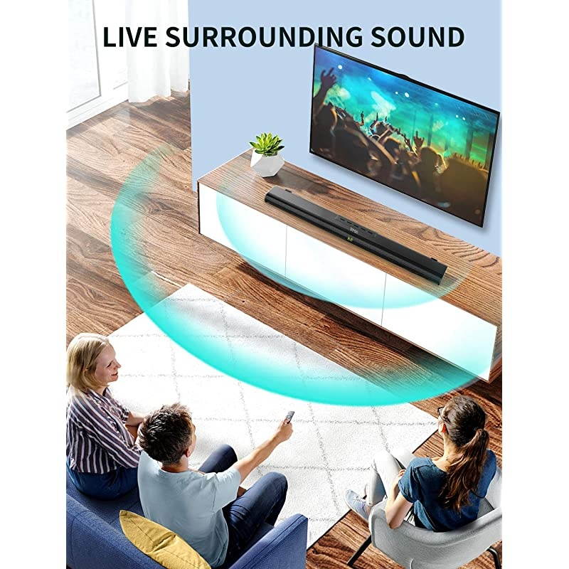 Bar Bar for TV bar with Builtin Subwoofer Wired Wireless Bluetooth 50 Speaker for TV HDMIOpticalAuxUSB Input Wall Mountable Surround System for TV Home Theater
