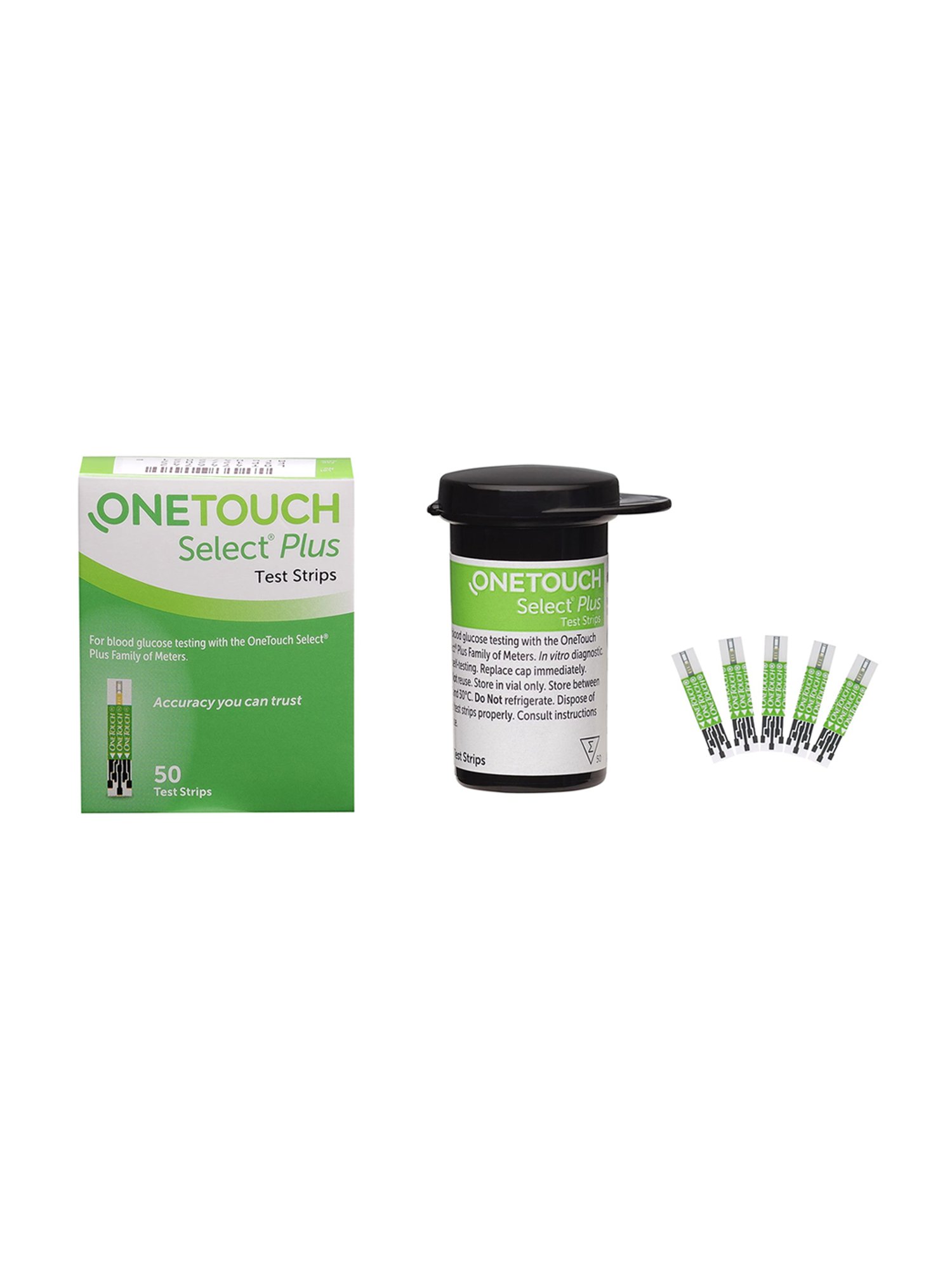 OneTouch Select Plus Test Strips | 2 Packs of 50 Strips each (total 100 Strips)