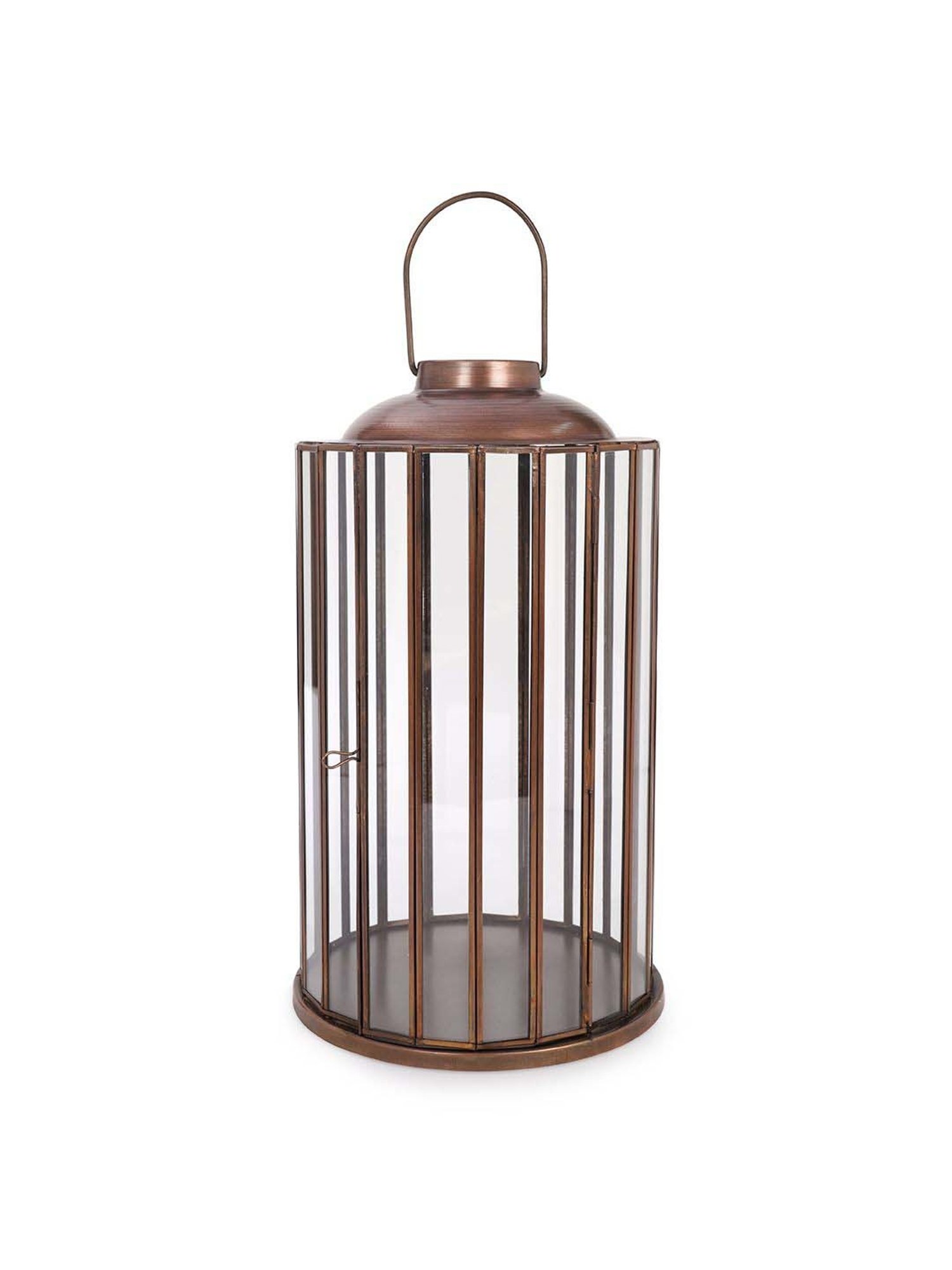 Pure Home and Living Brown Iron Antique Finish Round Lantern