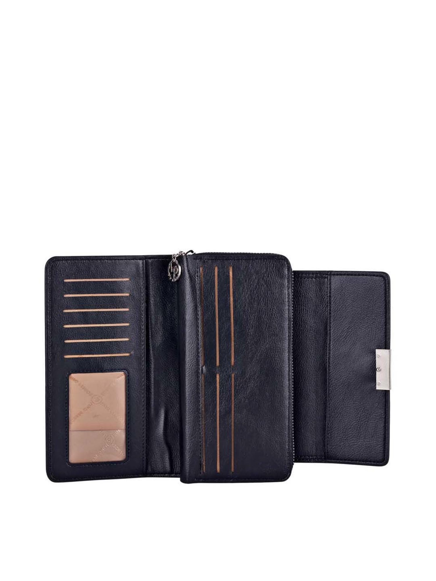 Lino Perros Black Solid Bi-Fold Wallet for Women