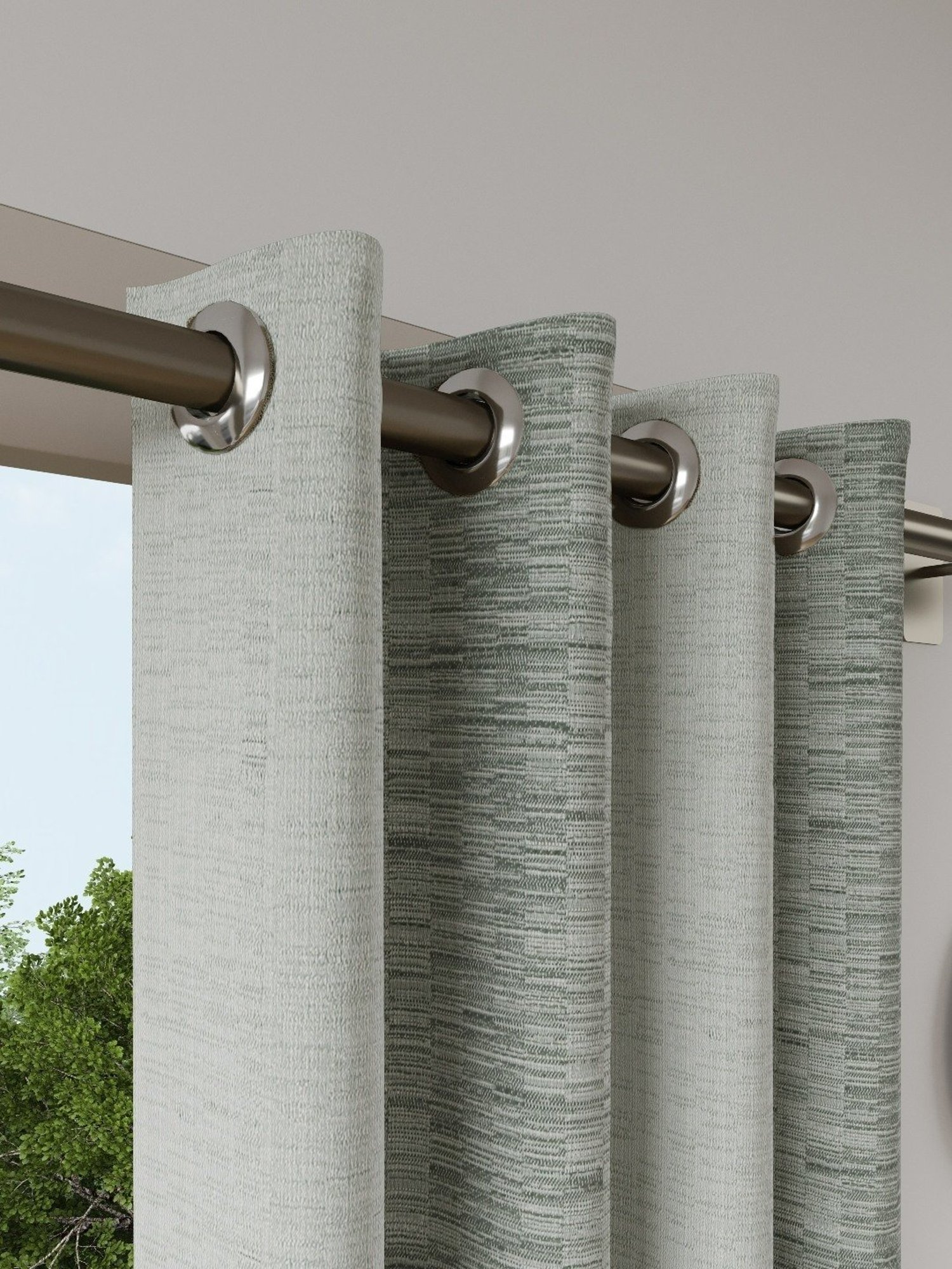 DDecor Grey Self Polyester 9 ft Long Door Curtain
