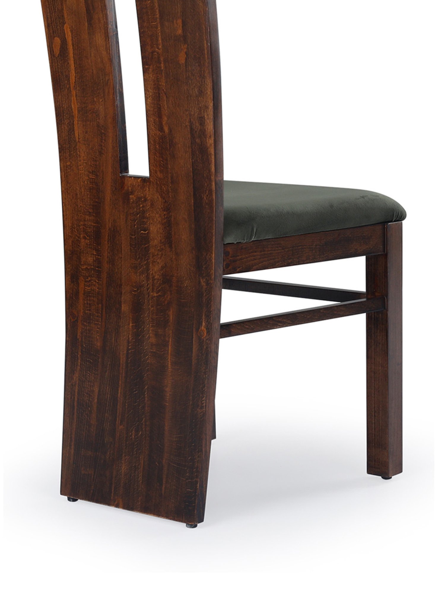 Durian Eva Walnut & Olive Green Wood 2 Seater Dining Chair