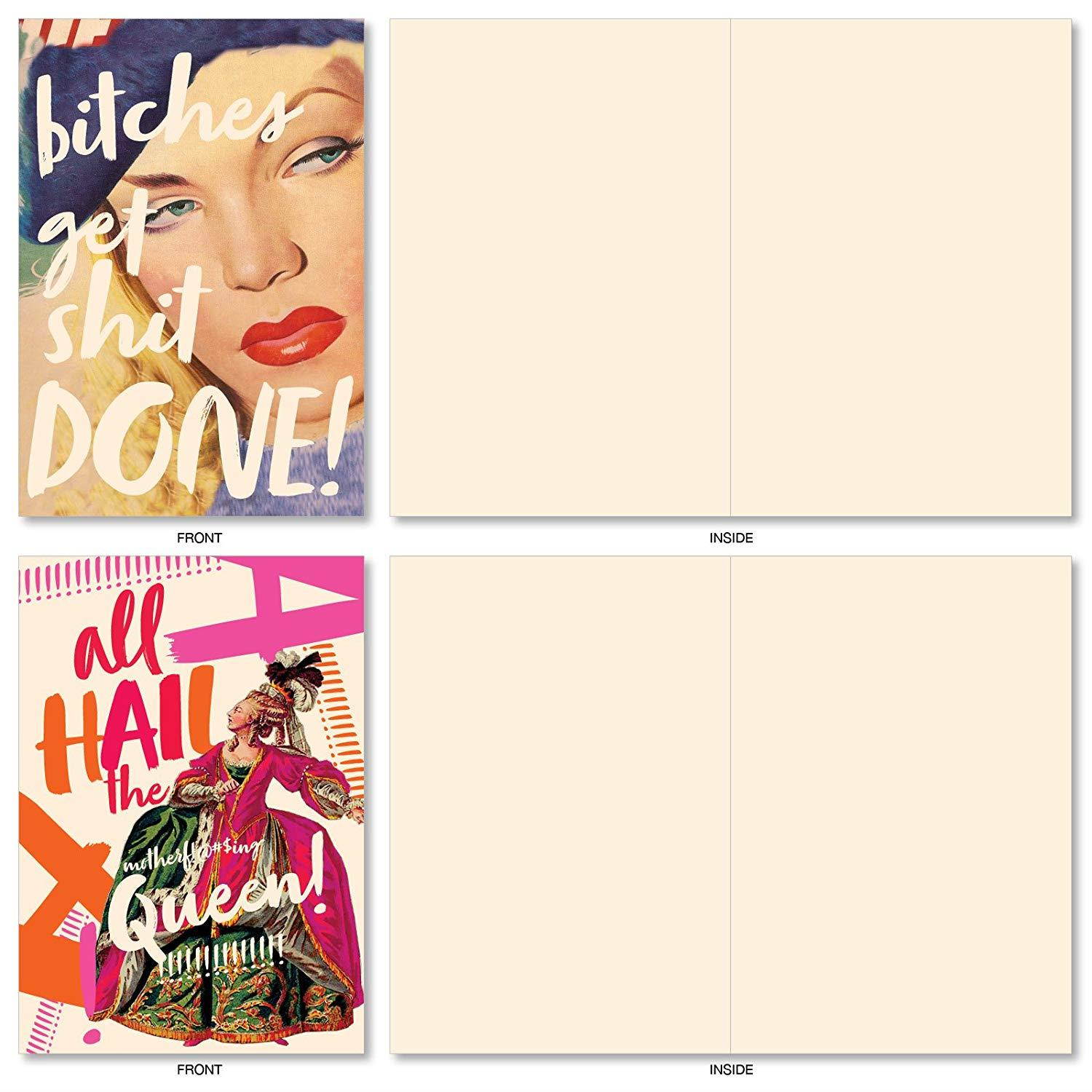 O+D Power Girls': 10 Assorted All Occasions Card Presenting a Gorgeous Women with Inspirational Sayings, with Envelopes (10 Designs, 1 Card Per Design). AC6682OCB-B1x10