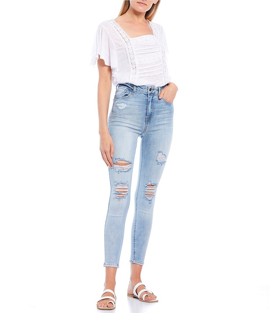 Hippie Laundry Real Cheeky Super High Rise Destructed Skinny Jeans