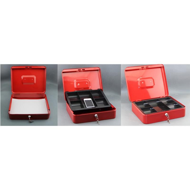 Cash Box with Money Tray Lock Steel for Cashier Money Safe Security