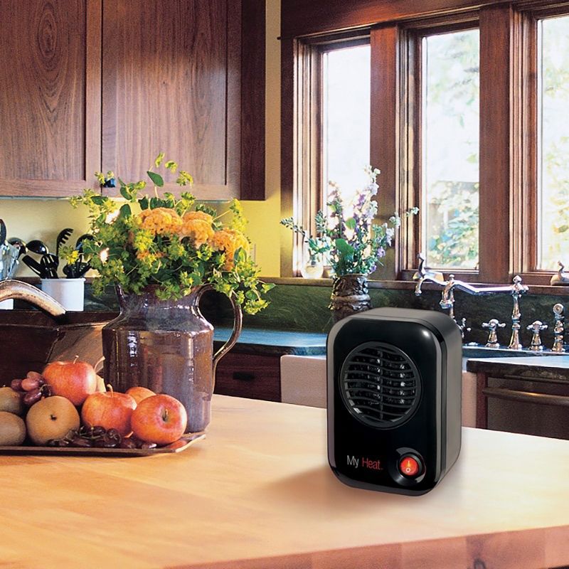 Lasko 100 MyHeat Small Portable Personal Electric 200 Watt Ceramic Space Heater with Overheat Protection for Office Desk and Home, Black (2 Pack)