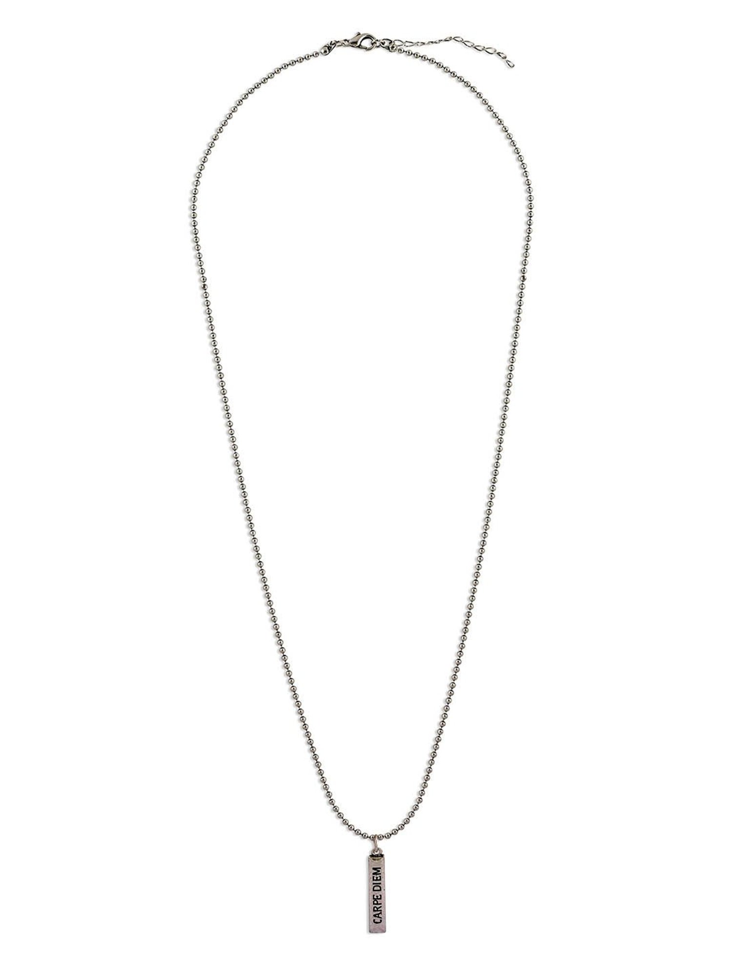 The Bro Code Silver CARPE DIEM Charm Neckalce Chain for Men