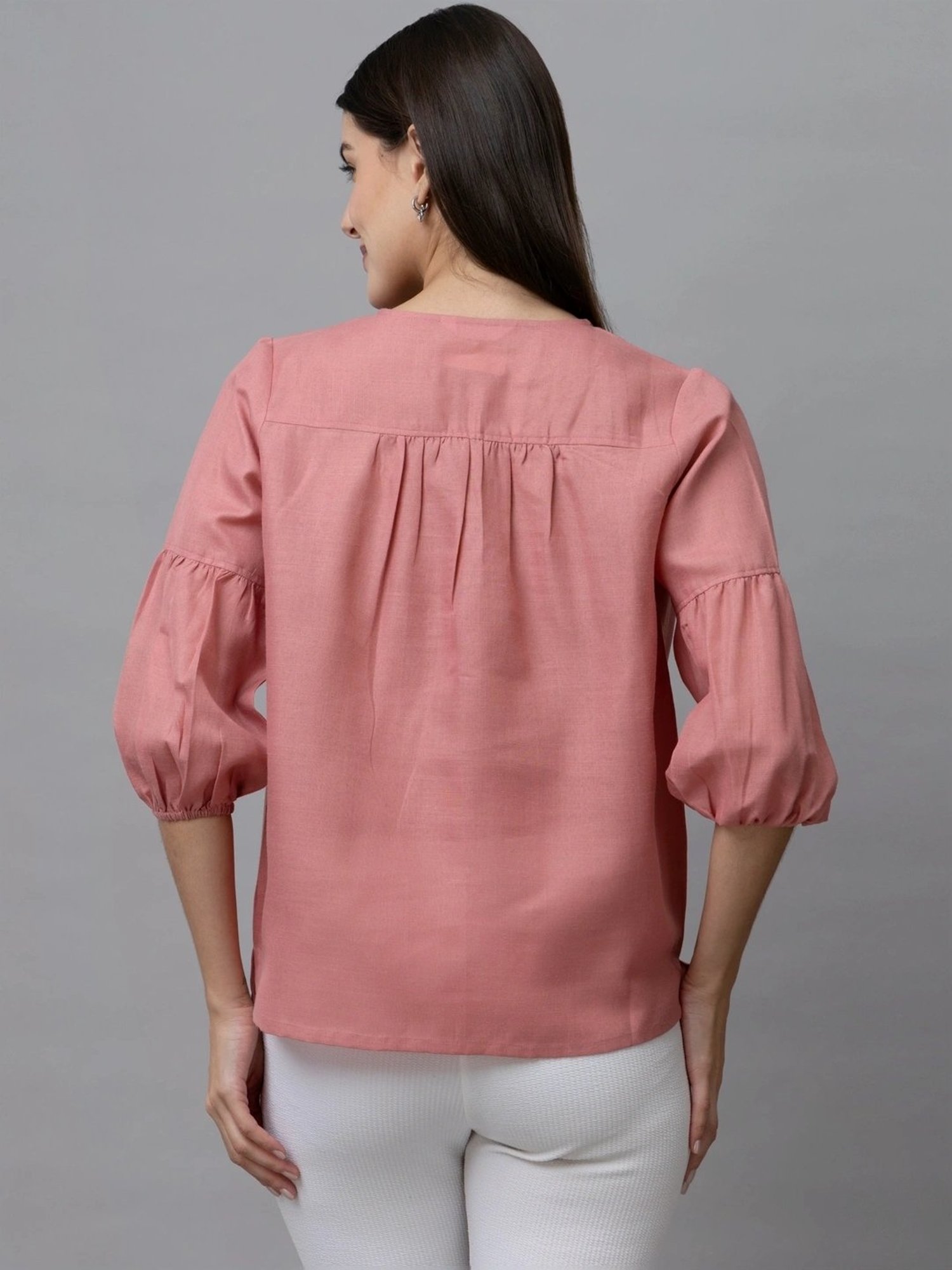 PURYS Pink Regular Fit Top