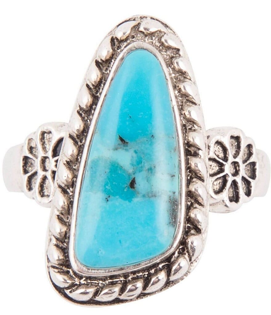 Barse Ring Sterling Silver and Genuine Turquoise Ring