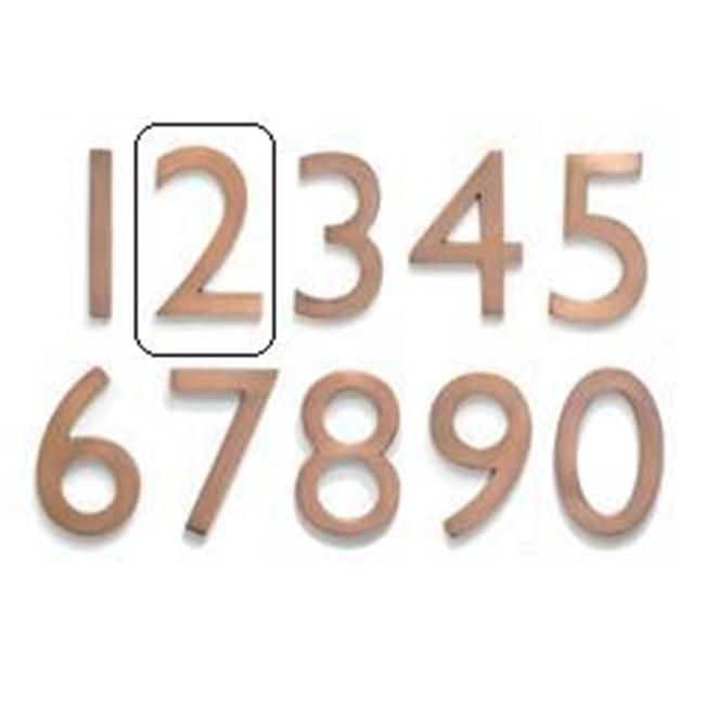 Architectural Mailboxes 3582AC-2 Solid Cast Brass 4 inch Floating House Number Antique Copper "2"