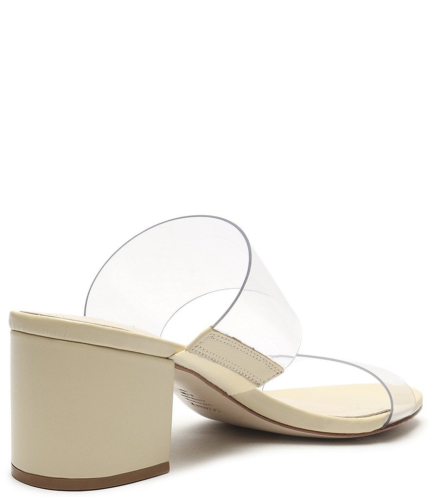 Schutz Victorie Clear Vinyl Block Heel Slides