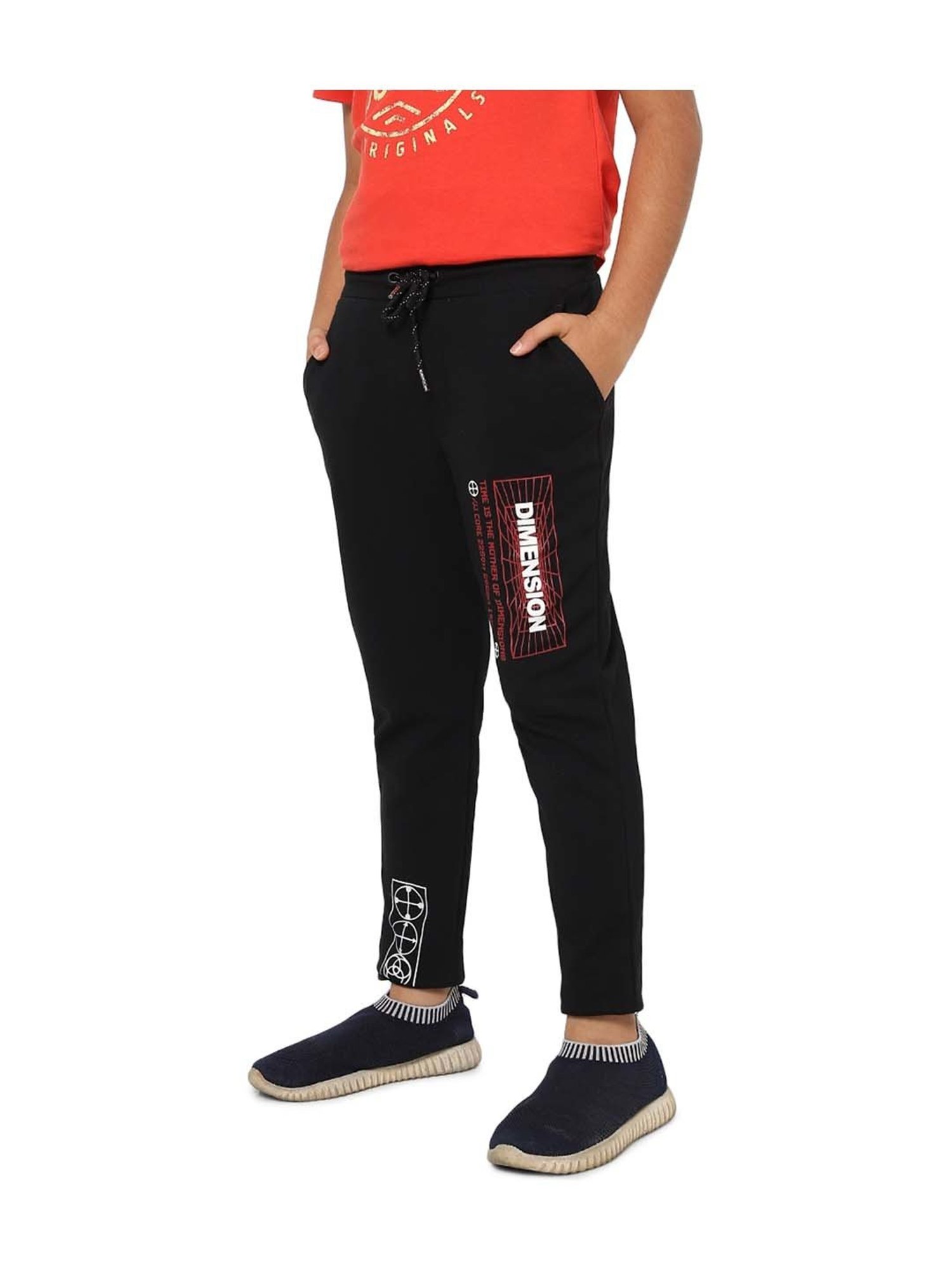 Jack & Jones Junior Black Printed Trackpants