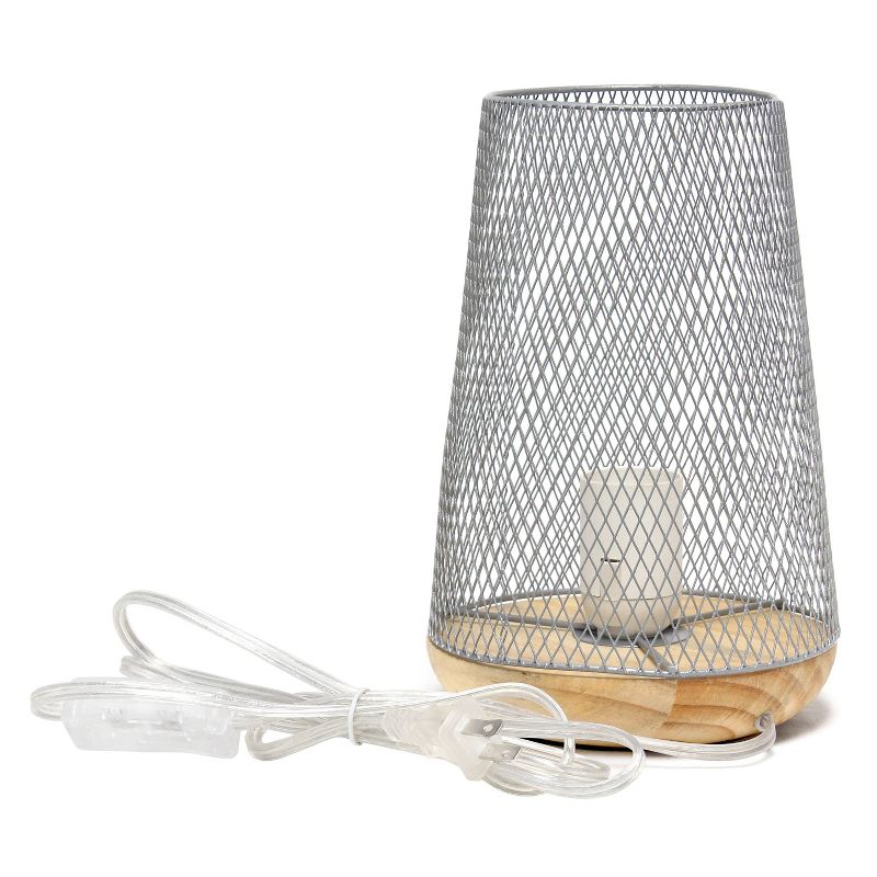 Wired Mesh Uplight Table Lamp Gray - Simple Designs