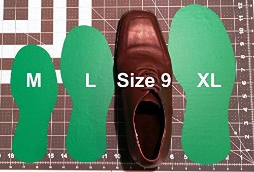 LiteMark Large Size Black Removable Footprint Decal Stickers for Floors and Walls - Pack of 8 (4 Pairs)