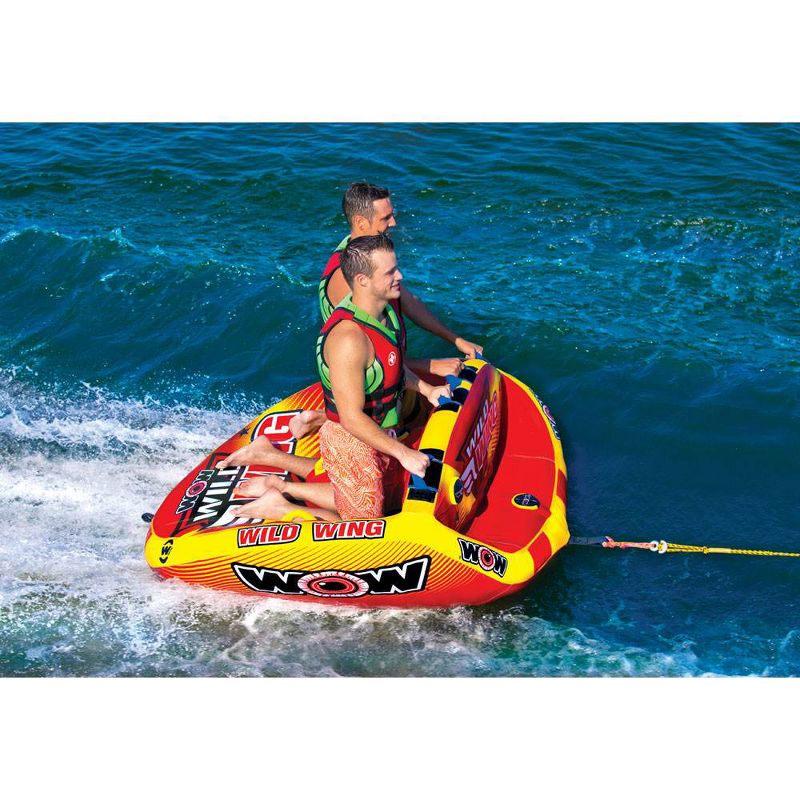 World of Watersports 18-1120 Wild Wing 2 Rider Inflatable Towable Tube, Red