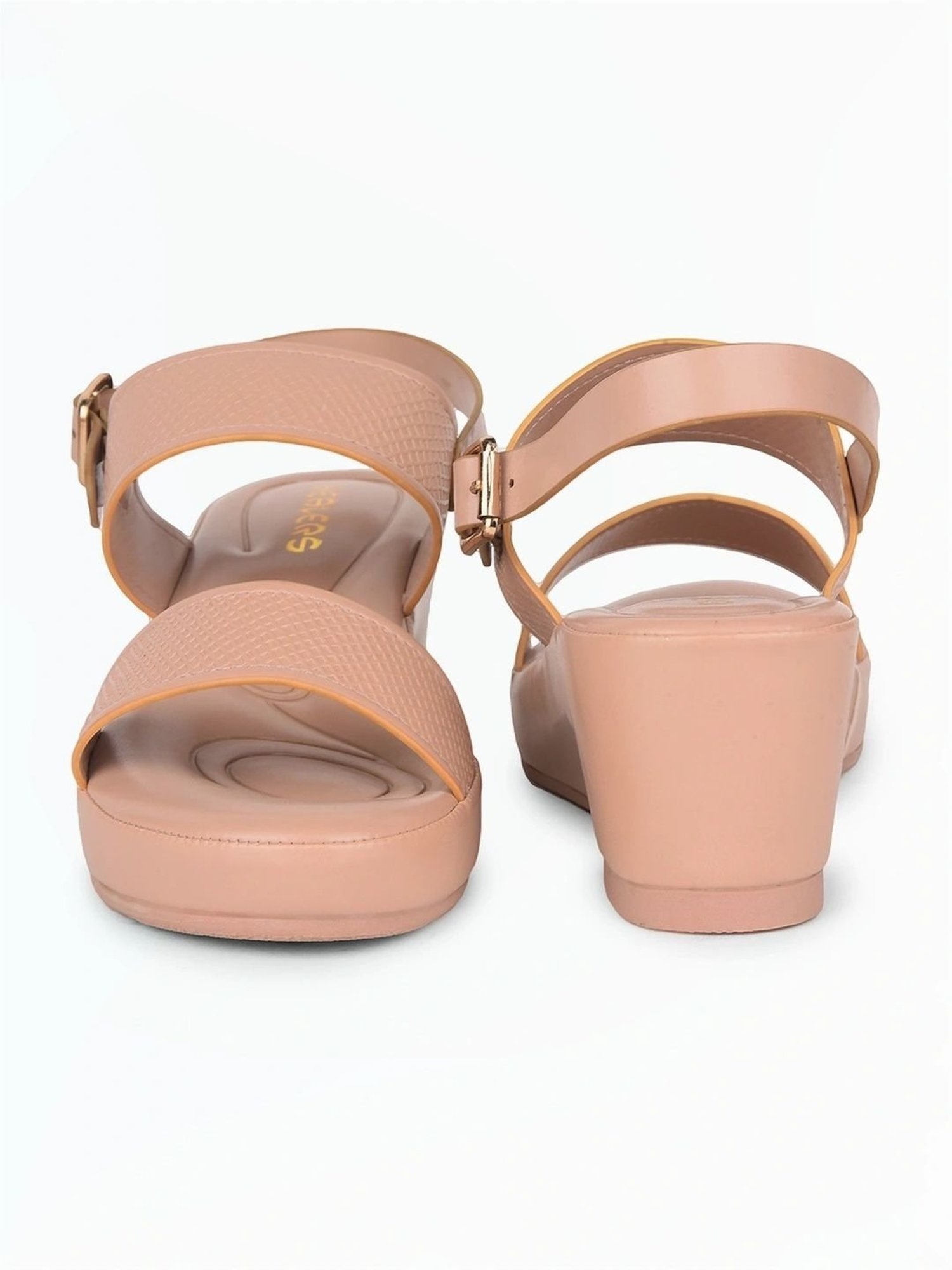 Healers by Liberty Women's Peach Back Strap Wedges