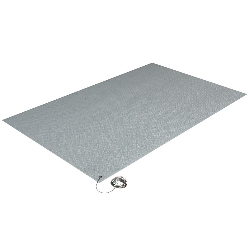 2'x5' Rectangle Solid Floor Mat Gray - Crown