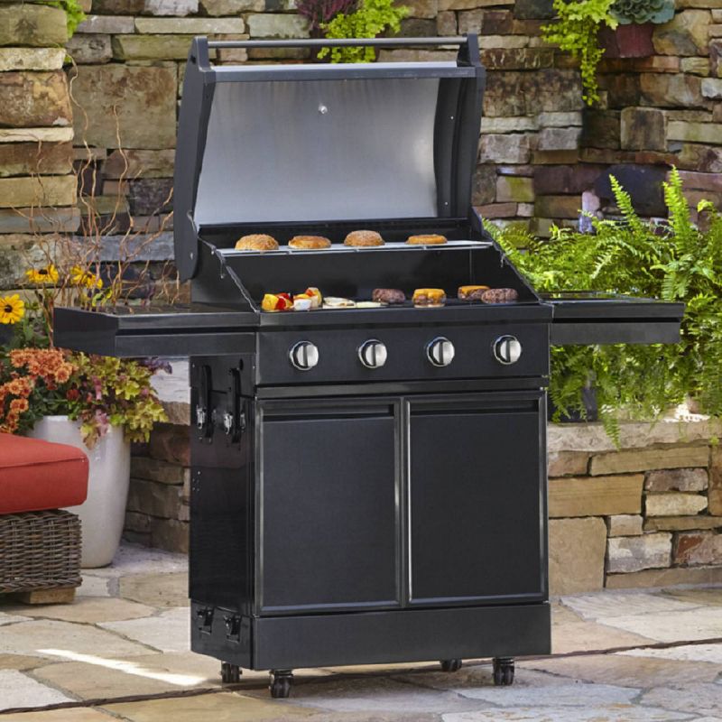 TYTUS 4 Burner Cart Gas Grill T400SSBLP-0.0.0 Black Stainless Steel