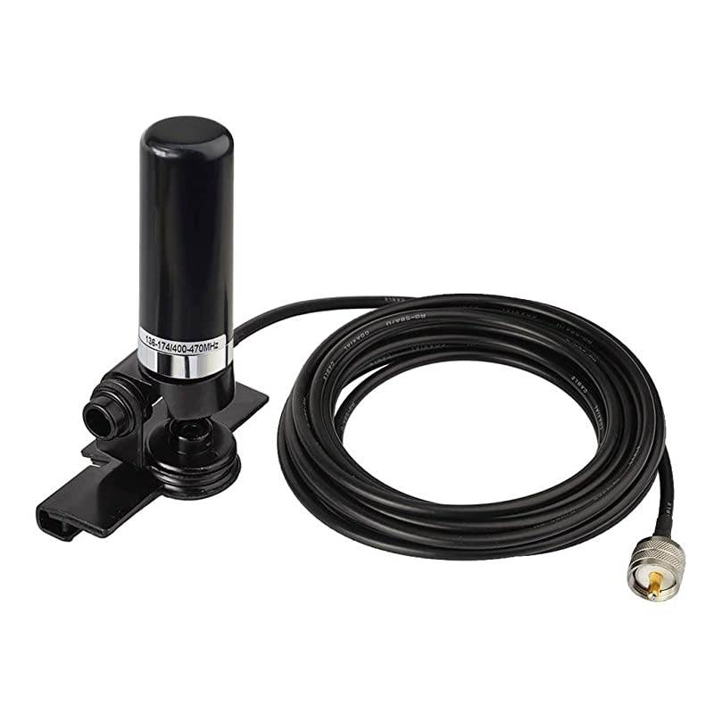 Vehicle Ham Radio Mobile Radio Antenna VHF UHF 136174MHz 400470MHz Car Truck Amateur Radio Two Way Radio Low Profile Antenna with Lip Mount Fixed Bracket PL259 Male 5m 165 feet RG58 Cable