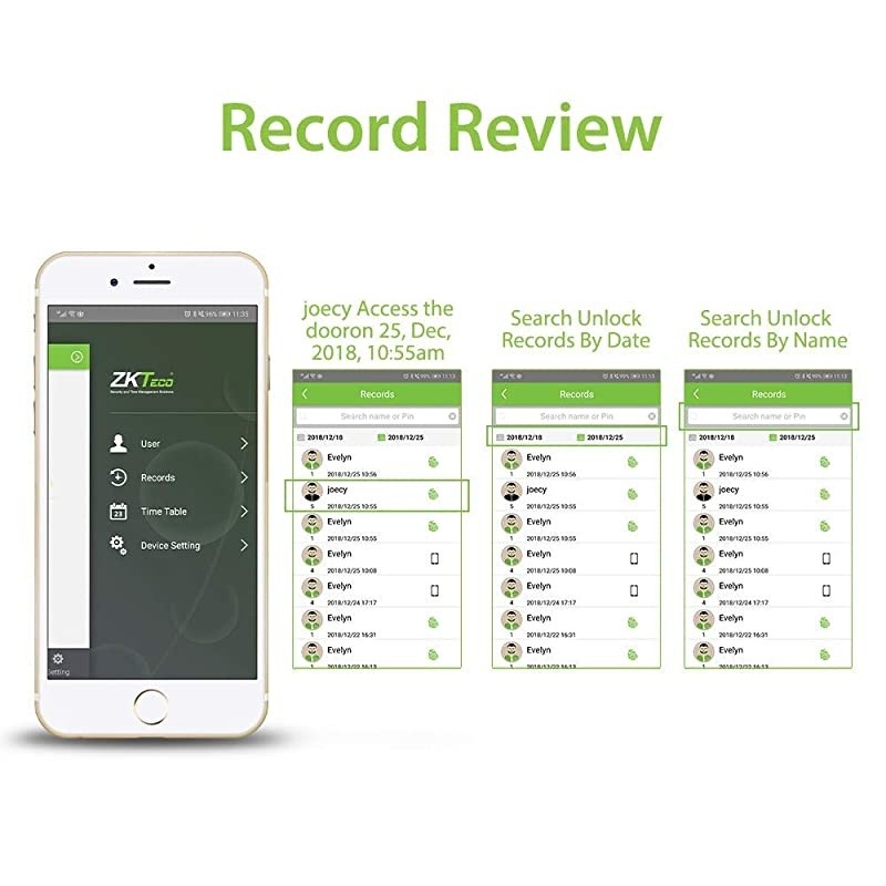 Biometric Door Lock Fingerprint Lock with Bluetooth, Keyless Entry Door Lock with Smart Phone