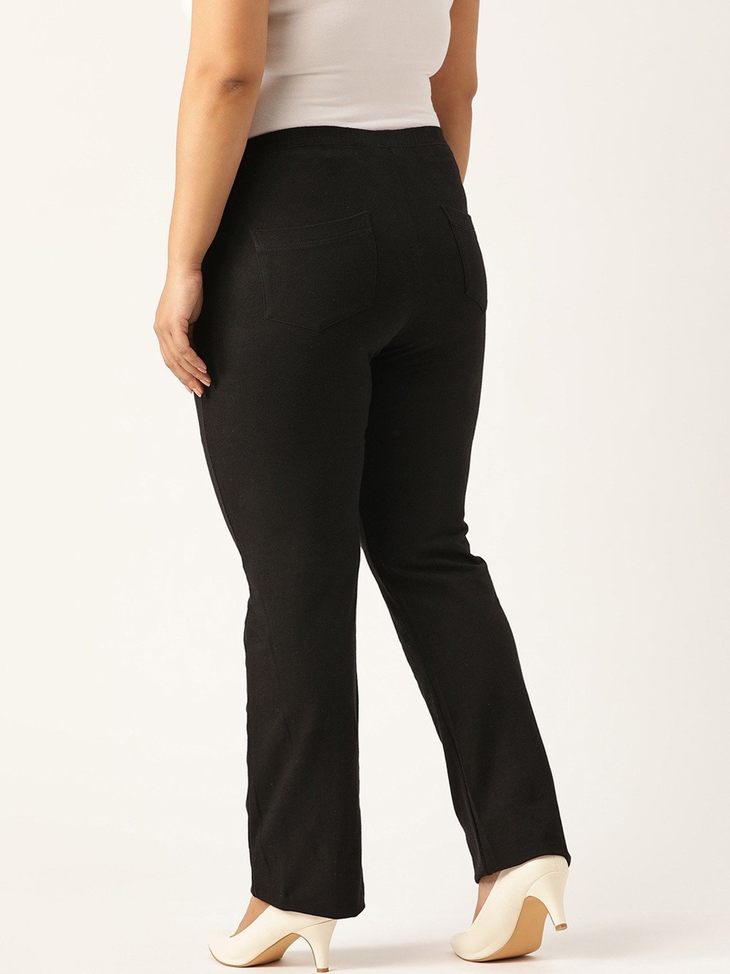 theRebelinme Black Cotton Regular Fit Pants