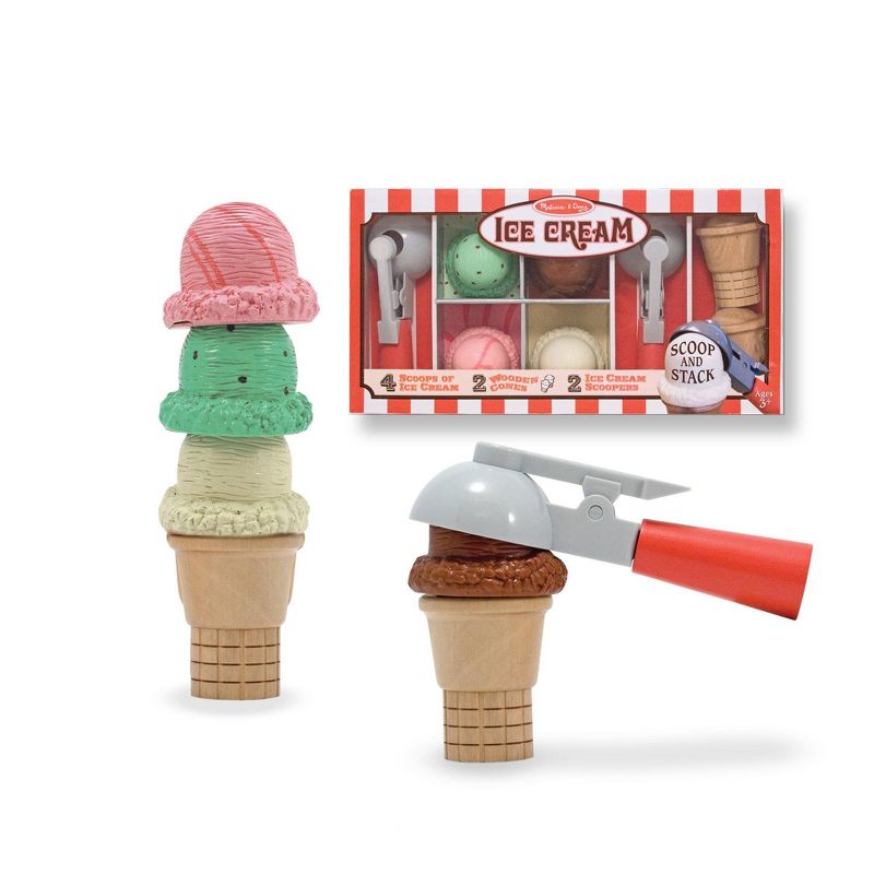 Melissa & Doug Scoop and Stack Ice Cream Cone Magnetic Pretend Play Set