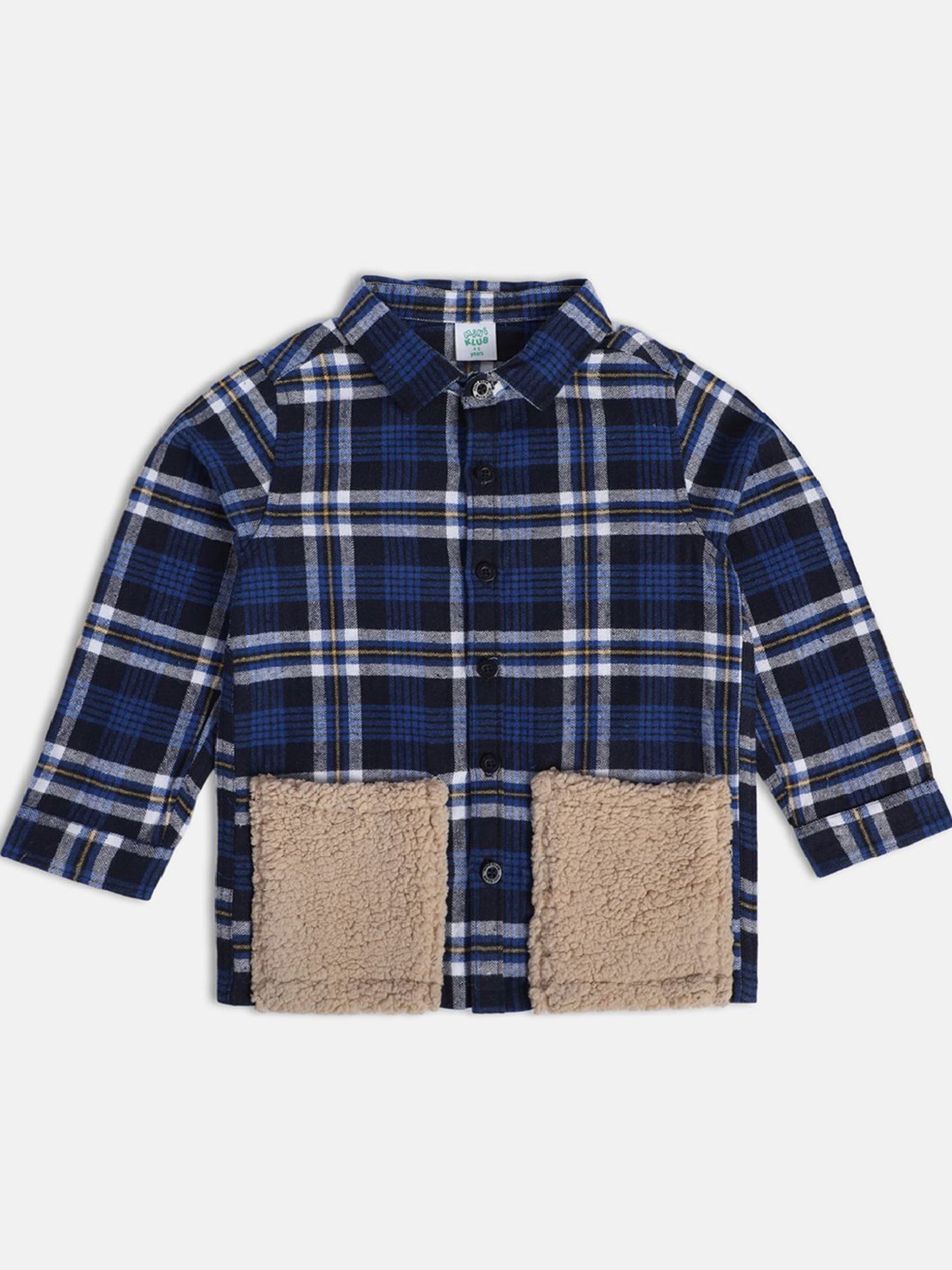 MINIKLUB Kids Blue Checks Full Sleeves Shirt