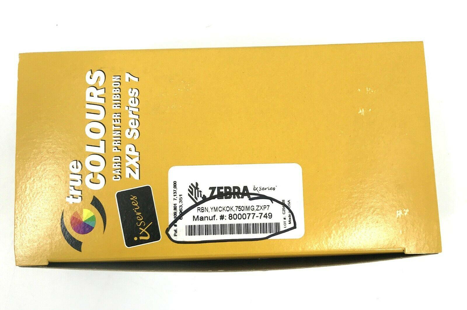 Zebra Model - 800077-749 YMCKOK ZXP Series 7 Printer Ribbon - 750 prints #7749